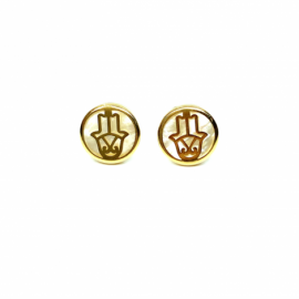 PENDIENTES ORO 18KT MANO DE FATIMA NACAR D8MM PESO G0,85