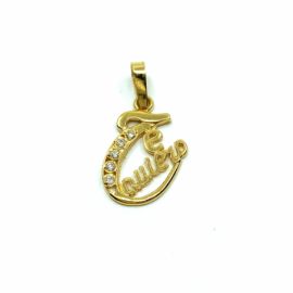 COLGANTE ORO 18KT TE QUIERO D22X12MM G0.8