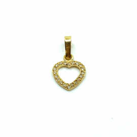 COLGANTE ORO 18KT CORAZÓN CIRCONITAS D16X9MM G0.5