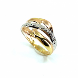 ANILLO ORO 18KT TRICOLOR NUDO D12MM PESO G2,80