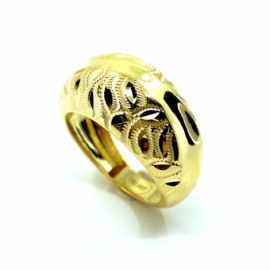 ANILLO ORO 18KT TALLADO D13X6MM PESO G4,50