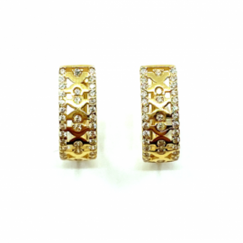 PENDIENTES ORO 18KT CIRCONITAS D13X6MM PESO G2,60