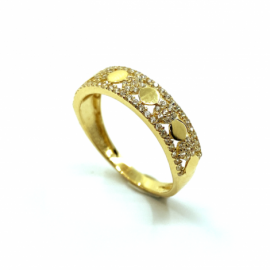 ANILLO ORO 18KT CIRCULOS CIRCONITAS D6MM PESO G2,10