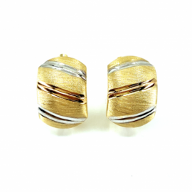 PENDIENTES ORO 18KT TRICOLOR D15X10MM PESO G2,50