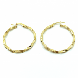 AROS ORO 18KT TRENZADOS TALLADO D25X2MM PESO G1,70