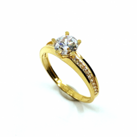 ANILLO ORO 18KT SOLITARIO CIRCONITA D7,5MM PESO G2,70