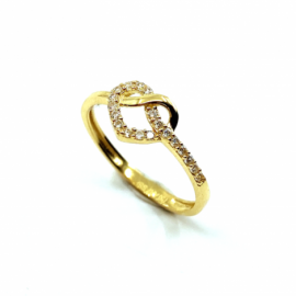 ANILLO ORO 18KT CORAZON CIRCONITAS D7,5MM PESO G1,50