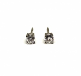 PENDIENTES ORO 18KT Y BRILLANTES (G-VS) 0,10CTS D2,45MM PESO 0,7G