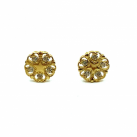 PENDIENTES ORO 18KT CIRCULO CIRCONITAS D7,5MM PESO G1,35