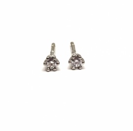 PENDIENTES ORO 18KT Y BRILLANTES (G-VS) 0,20CTS D3,65MM PESO 1,10G