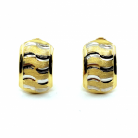 PENDIENTES ORO 18KT BICOLOR D16X10MM PESO G2,85