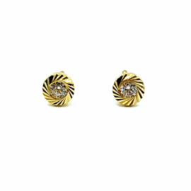 PENDIENTES ORO 18KT BEBE CHATON TALLADO D5MM PESO G0,55