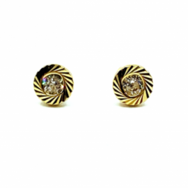 PENDIENTES ORO 18KT BEBE CHATON TALLADO D6MM PESO G0,55