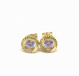 PENDIENTES ORO 18KT CHATON TALLADO D8MM PESO G1,05