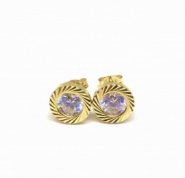 PENDIENTES ORO 18KT CHATON TALLADO D8MM PESO G1,05