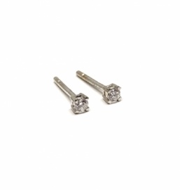 PENDIENTES ORO 18KT Y BRILLANTES (G-VS) 0,20CTS PATILLAS CORAZÓN D3,47MM PESO 1,10G