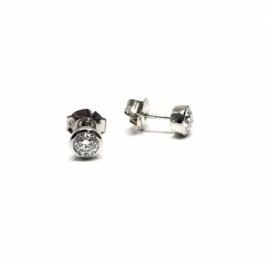 PENDIENTES ORO 18KT Y BRILLANTES (G-VS) 0,45CTS CHATÓN FINO D5,03MM PESO 1,80G