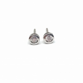 PENDIENTES ORO 18KT Y BRILLANTES (G-VS2) 0,10 CTS CHATÓN D4,65MM PESO 0,90G