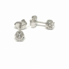 PENDIENTES ORO 18KT Y BRILLANTES (G-VS2) 0,10 CTS GARRA INGLESA D5,60MM PESO 1,40G