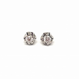 PENDIENTES ORO 18KT Y BRILLANTES (G-VS2) 0,50 CTS GARRA INGLESA D7,70MM PESO 3,00G