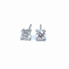 PENDIENTES ORO 18KT Y BRILLANTES (G-VS2) 0,20CTS D3,80MM PESO 1,10G