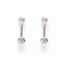 PENDIENTES ORO 18KT CHATONES BARRITA D22X6MM PESO G1,30