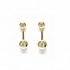 PENDIENTES ORO 18KT CHATONES BARRITA D26X8,50MM PESO G2,00