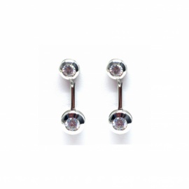 PENDIENTES ORO 18KT CHATONES BARRITA D26X8,50MM PESO G1,65