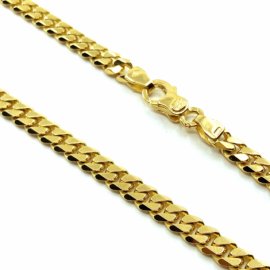 CADENA ORO 18KT CUBANA MACIZA 60CM D5,25X2,10MM PESO G57,90