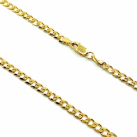 CADENA ORO 18KT BARBADA PLANA MACIZA 60CM D3X1,2MM PESO G12,50