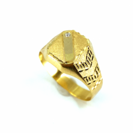 SELLO ORO 18KT RECTANGULAR TALLADO BANDA CIRCONTIA D11X8MM PESO G2,45