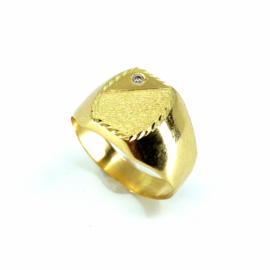 SELLO ORO 18KT OVAL TALLADO CIRCONITA D11X9MM PESO G2,45