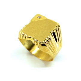 SELLO ORO 18KT RECTANGULAR CIRCONITA D16X14MM PESO G4,30