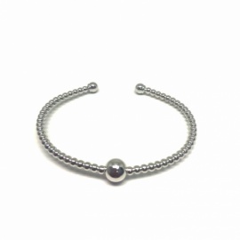 PULSERA PLATA 925 RÍGIDA RODIADA BOLITAS