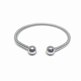 PULSERA PLATA 925 RÍGIDA RODIADA BOLITAS