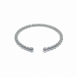 PULSERA PLATA 925 RÍGIDA RODIADA BOLITAS