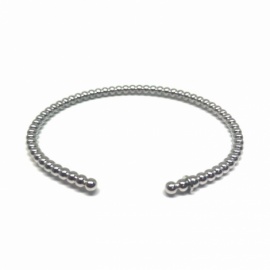 PULSERA PLATA 925 RÍGIDA RODIADA BOLITAS