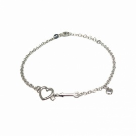 PULSERA PLATA 925 RODIADA FLECHA-CORAZÓN GRANDE