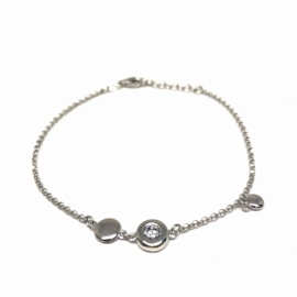 PULSERA PLATA 925 RODIADA CÍRCULO-CHATÓN