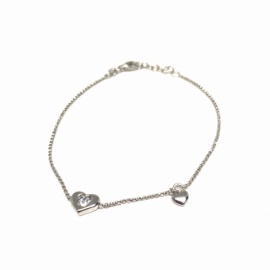 PULSERA PLATA 925 RODIADA CORAZÓN-CIRCONITA-CORAZÓN