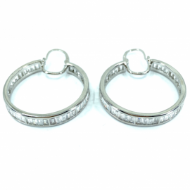 AROS PLATA 925 RODIADOS CIRCONITAS BAGUETTE D35X5,80MM