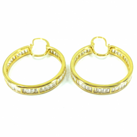 AROS PLATA 925 CHAPADOS CIRCONITAS BAGUETTE D35X5,80MM