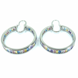 AROS PLATA 925 RODIADOS CIRCONITAS TUTTI FRUTI BAGUETTE D35X5,80MM 