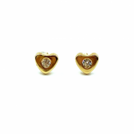 PENDIENTE ORO 18KT CORAZÓN CIRCONITAS D4,8X5,5MM PESO G0,3