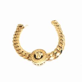 PULSERA ORO 18KT CUBANA GRECA-MEDUSA 21CM D12X4,20MM PESO G30,8