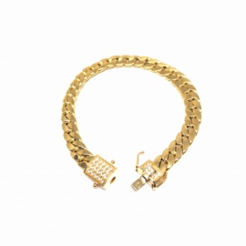 PULSERA ORO 18KT CUBANA CIERRE CIRCONITAS 22CM D8,50X3,30MM PESO G14,2