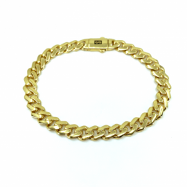 PULSERA ORO 18KT CUBANA HUECA 21CM D6,5X2MM PESO G8,10