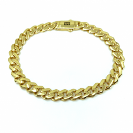 PULSERA ORO 18KT CUBANA HUECA 21CM D8X2,4MM PESO G11,00