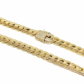 CADENA ORO 18KT CUBANA CIERRE CIRCONITAS 60CM D10X4MM PESO G45,0