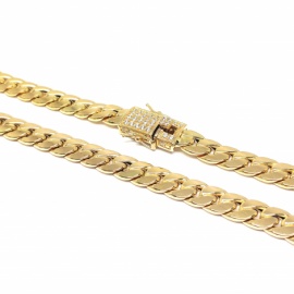 CADENA ORO 18KT CUBANA CIERRE CIRCONITAS 48CM D8X3,20MM PESO G26,00